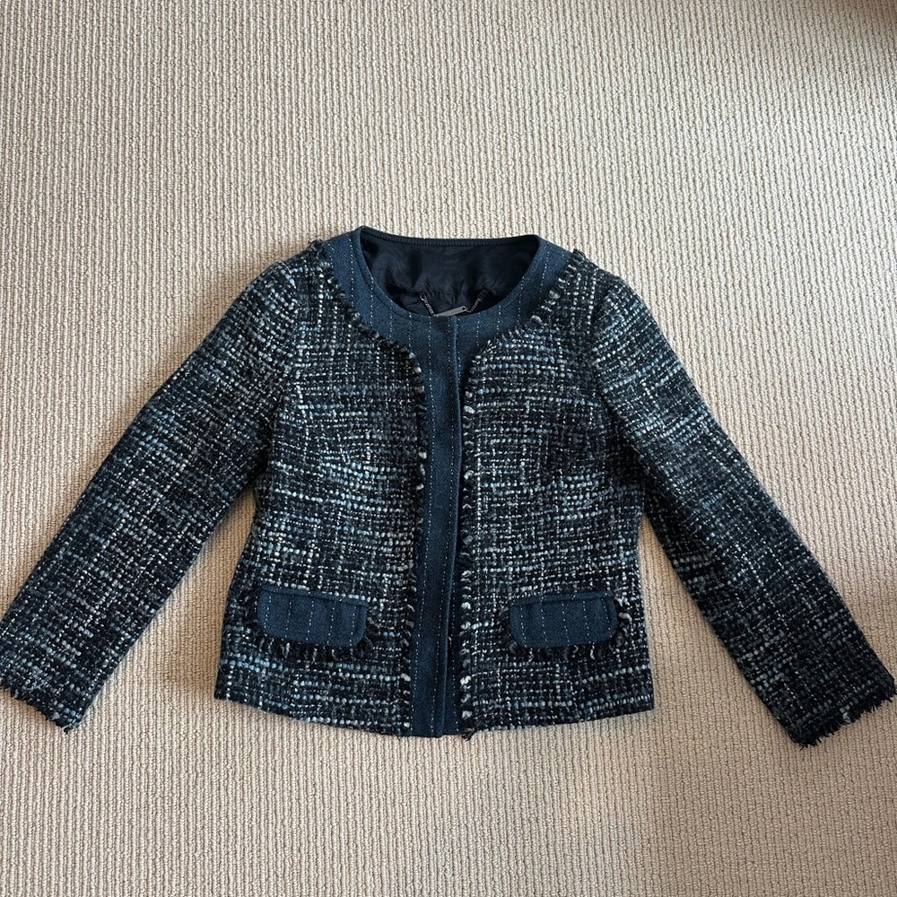 Trina Turk fringe tweed blazer